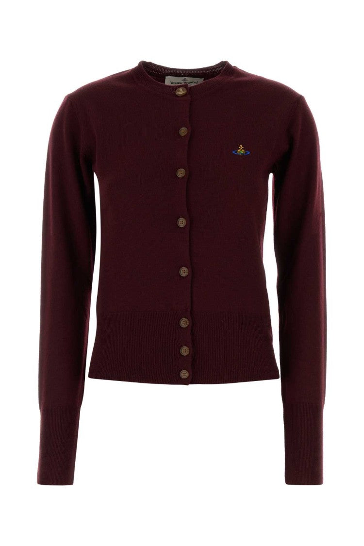 Vivienne Westwood Burgundy Wool Bea Cardigan
