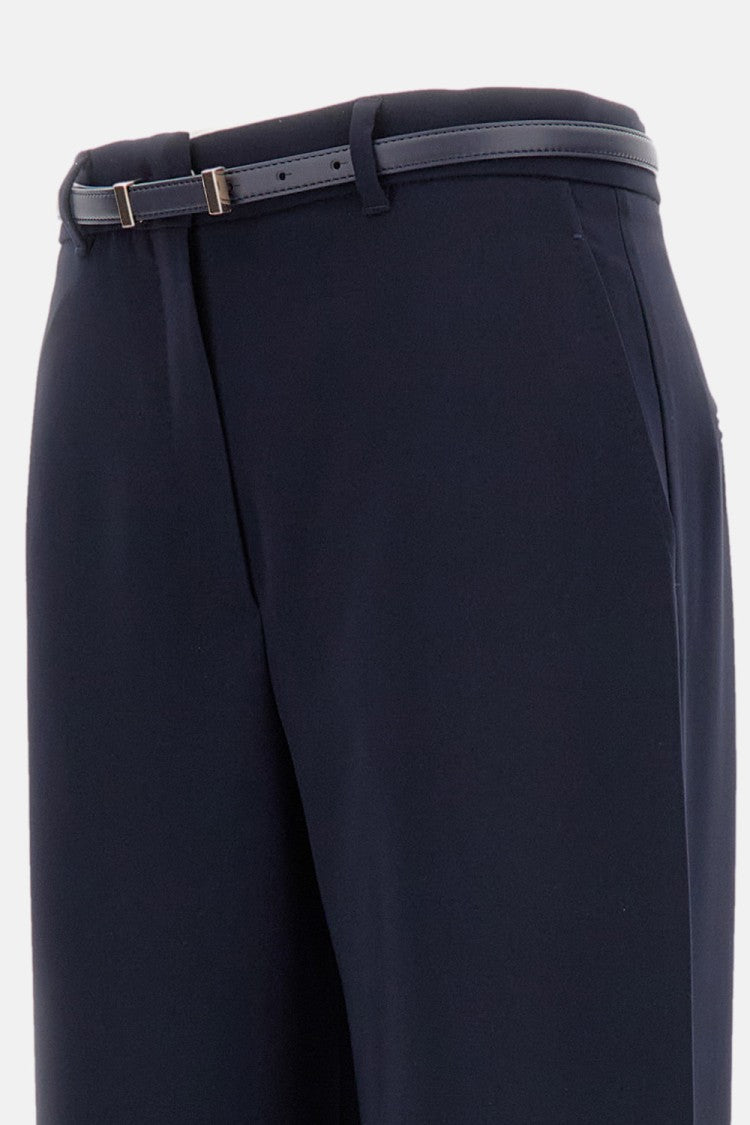 Max Mara Wide-Leg Trousers With Leather Belt