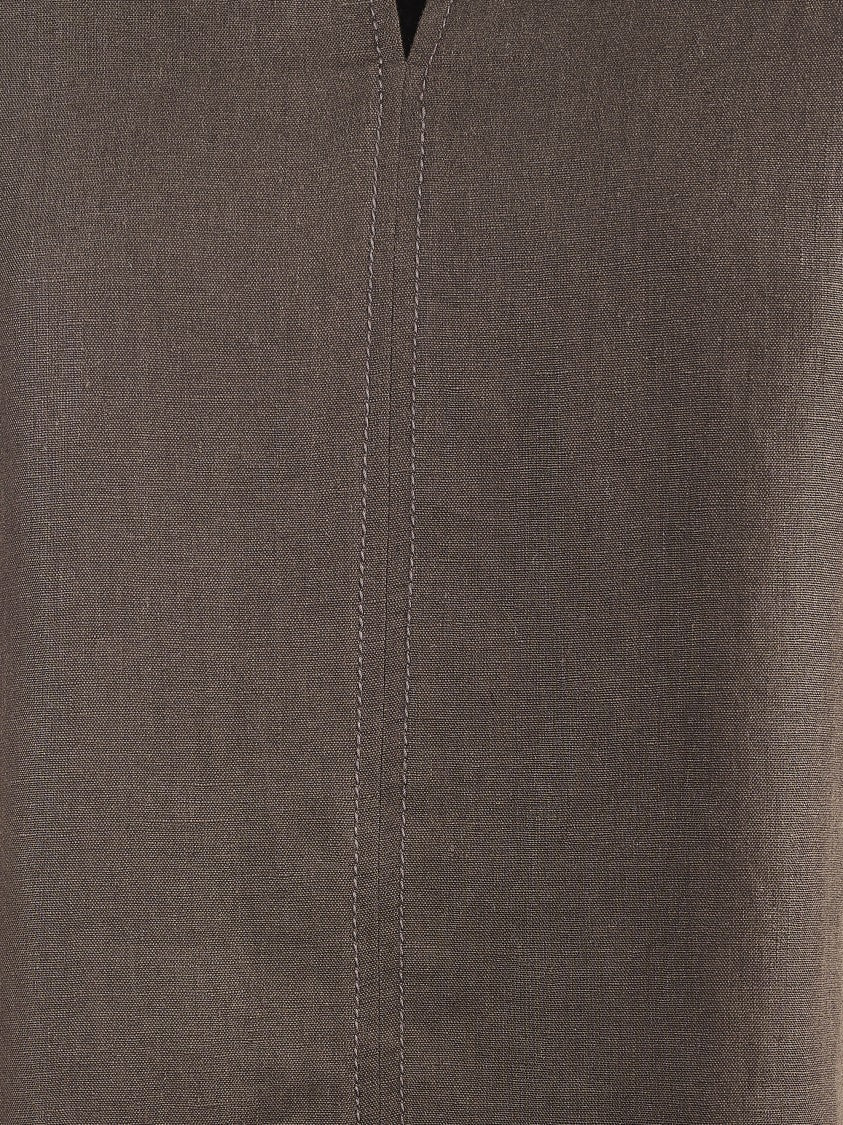 Max Mara Relaxed Fit Brown Top With V-Neckline