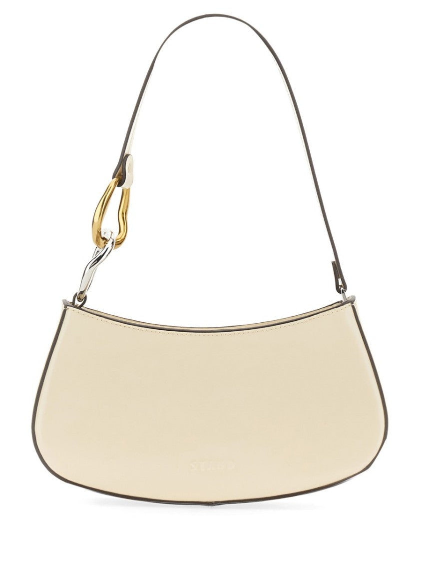 Staud Crescent-Shaped Handbag With Gold And Silver Hardware