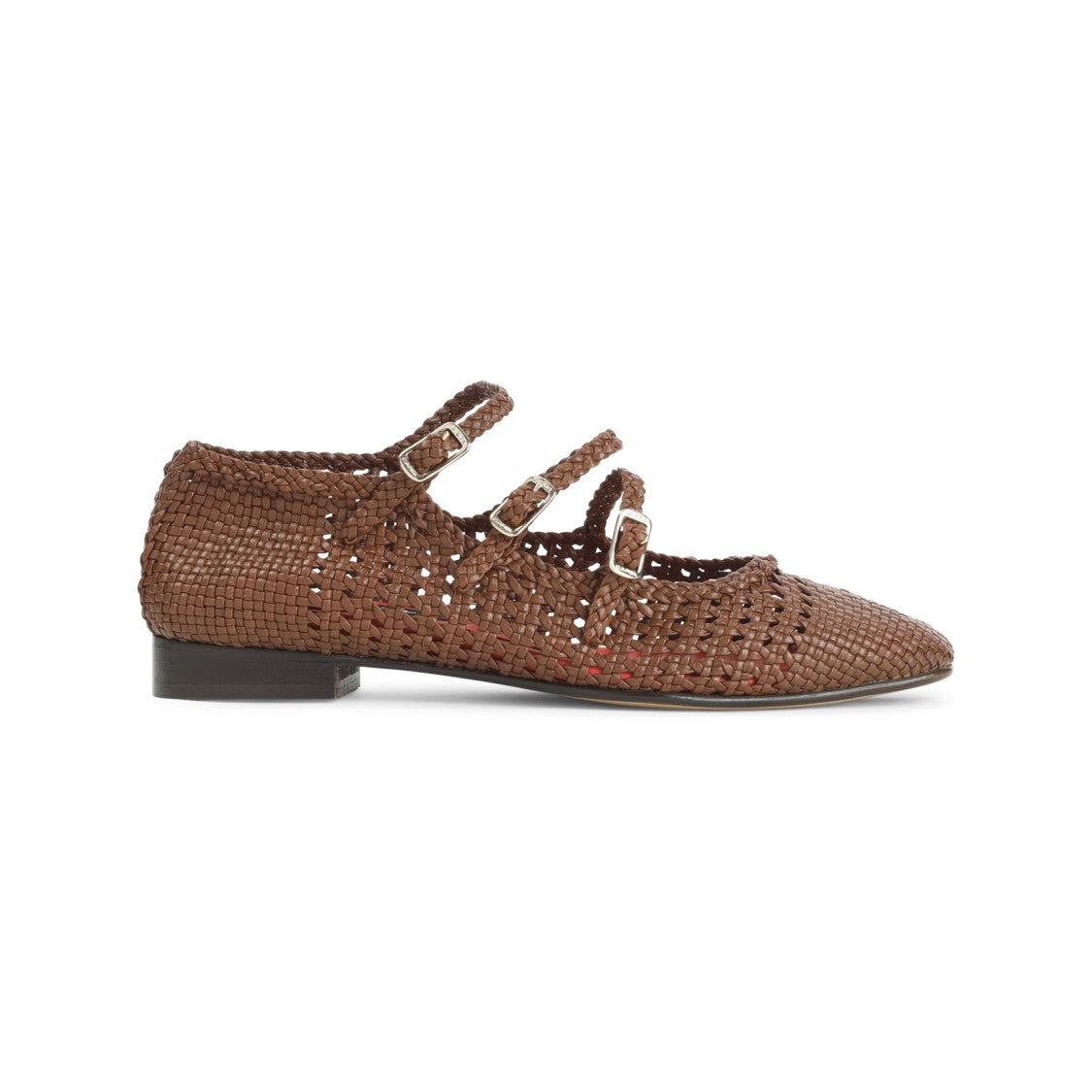 Carel Paris Woven Leather Ballerinas With Pointed Toe