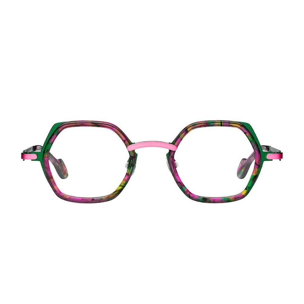 Matttew Roku Geometric Sunglasses With Fluorescent Pink Accents