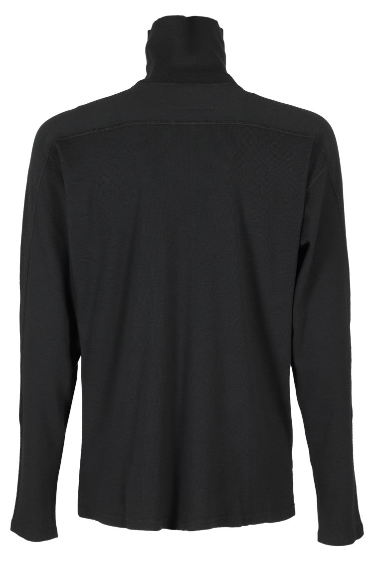 Mm6 By Maison Margiela Charcoal Ribbed Sweater