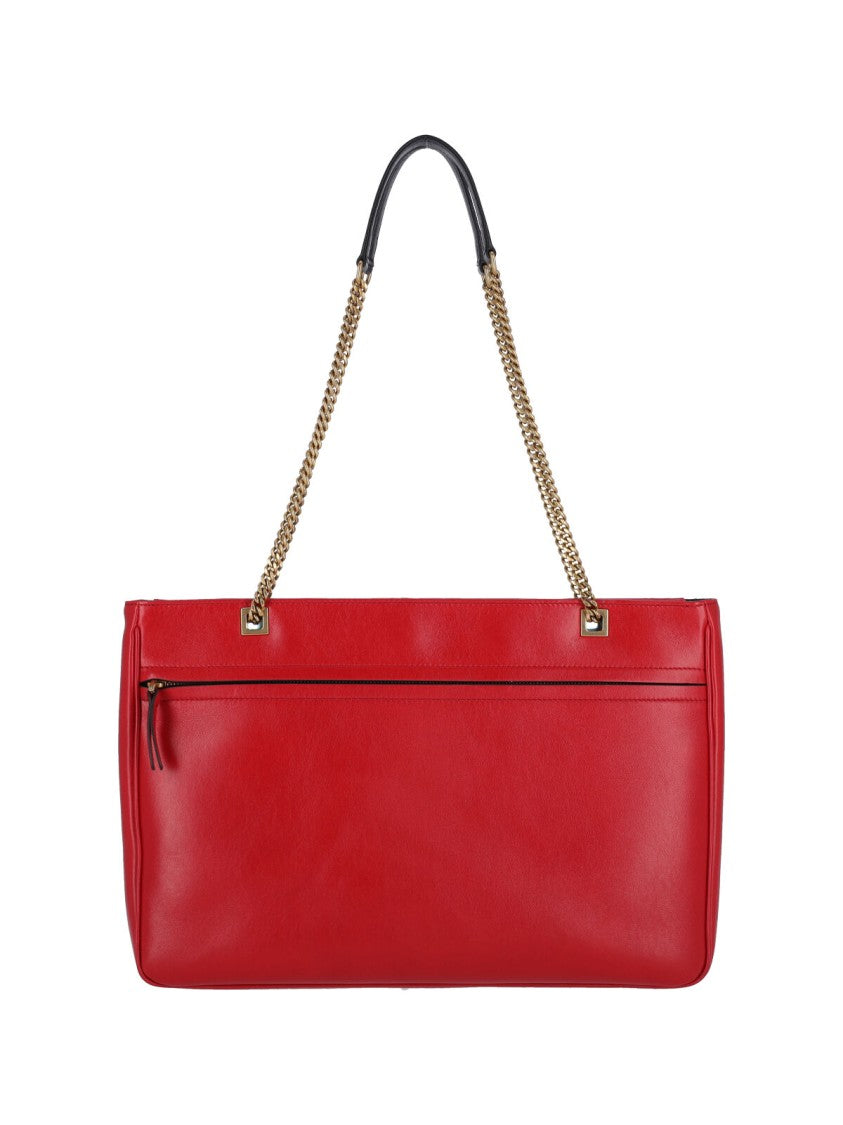 Valentino Garavani Structured Red Shoulder Bag With Iconic Logo
