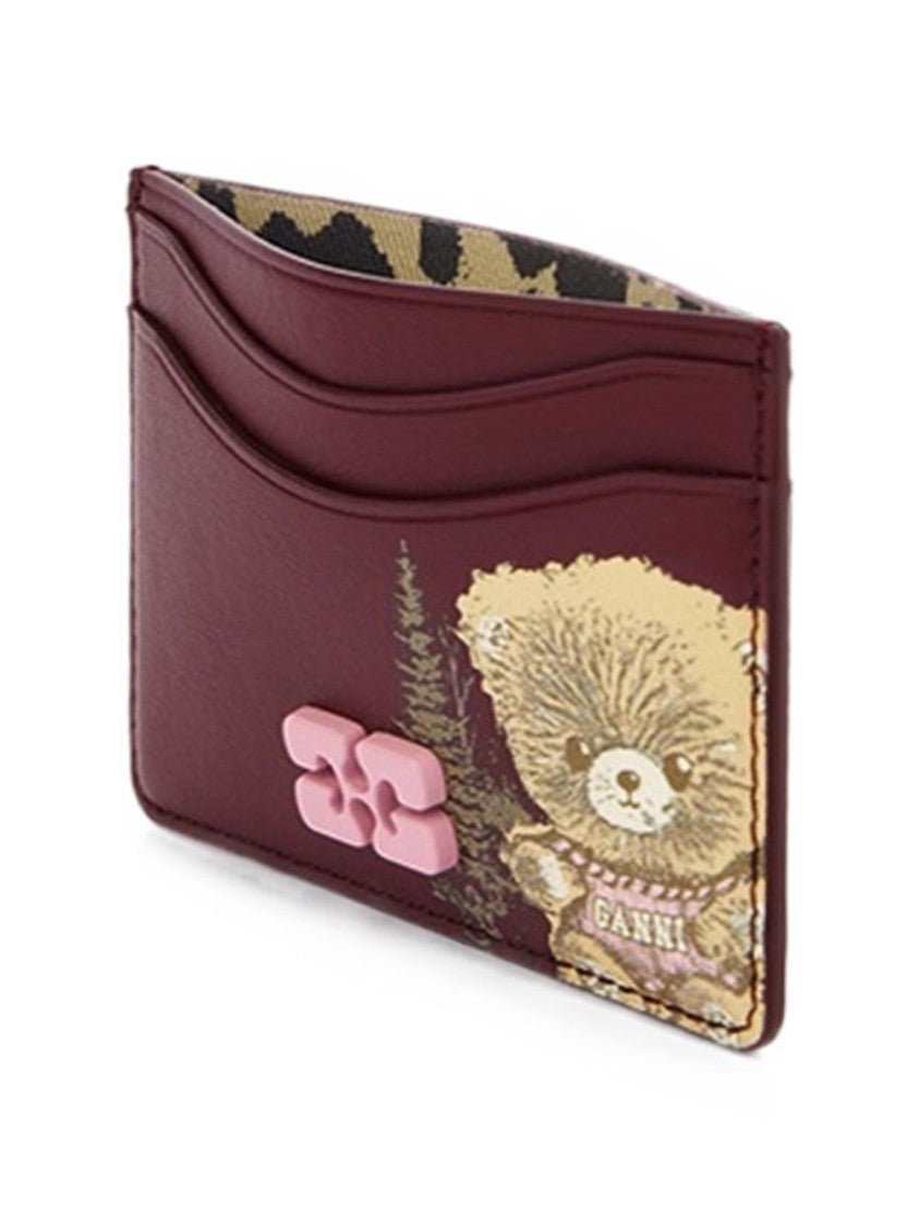 Ganni Teddy Bear Slim Rectangular Cardholder Wallet