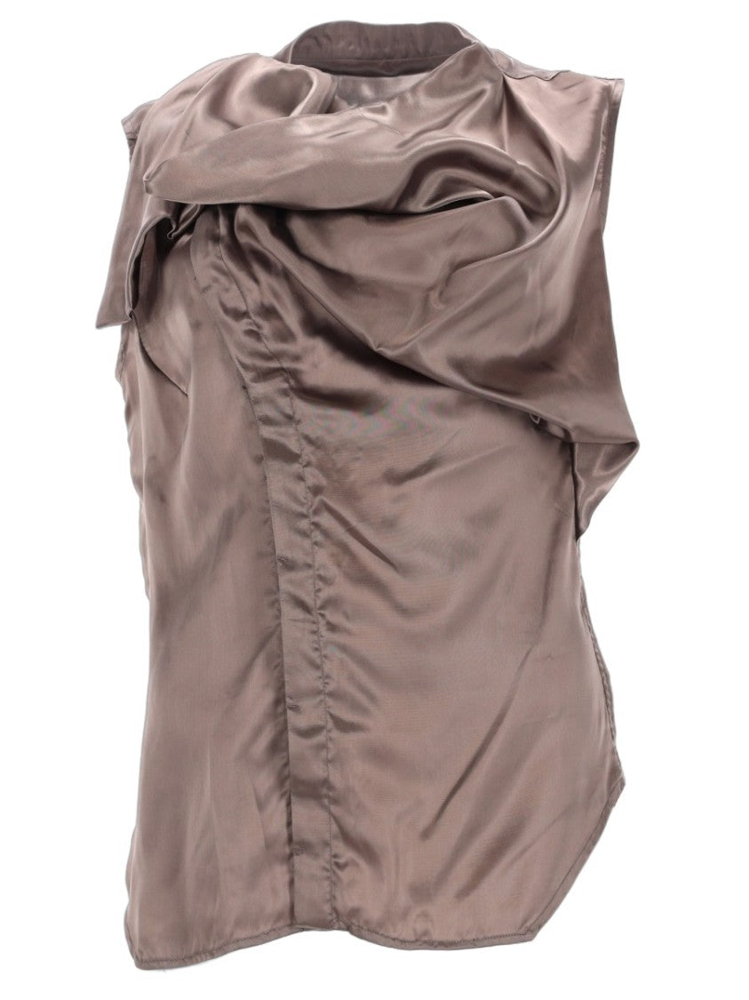 Rick Owens Island Draped Asymmetrical Casual Shirt