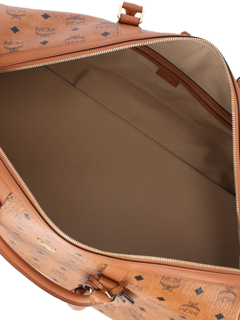 Mcm Ottomar Weekender Bag With Nappa Leather And Logo Print
