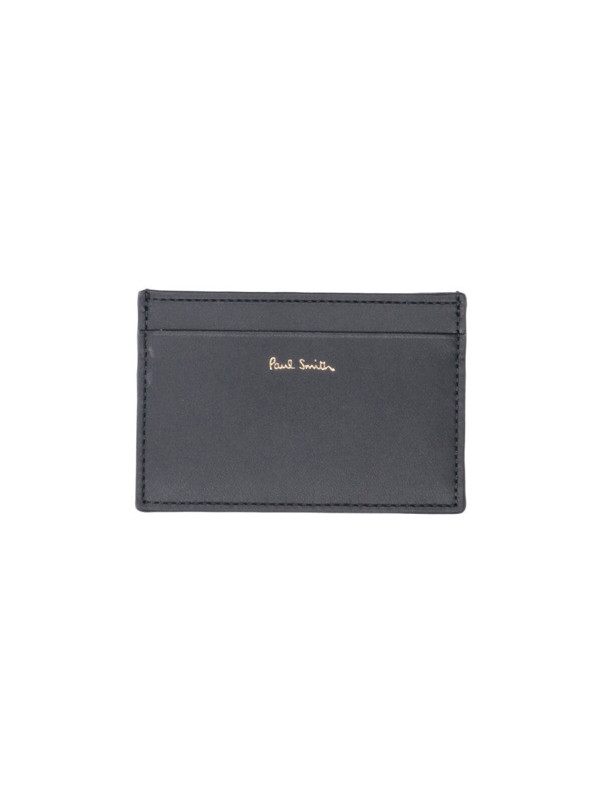 Paul Smith Black Sleek Signature Stripe Leather Card Holder