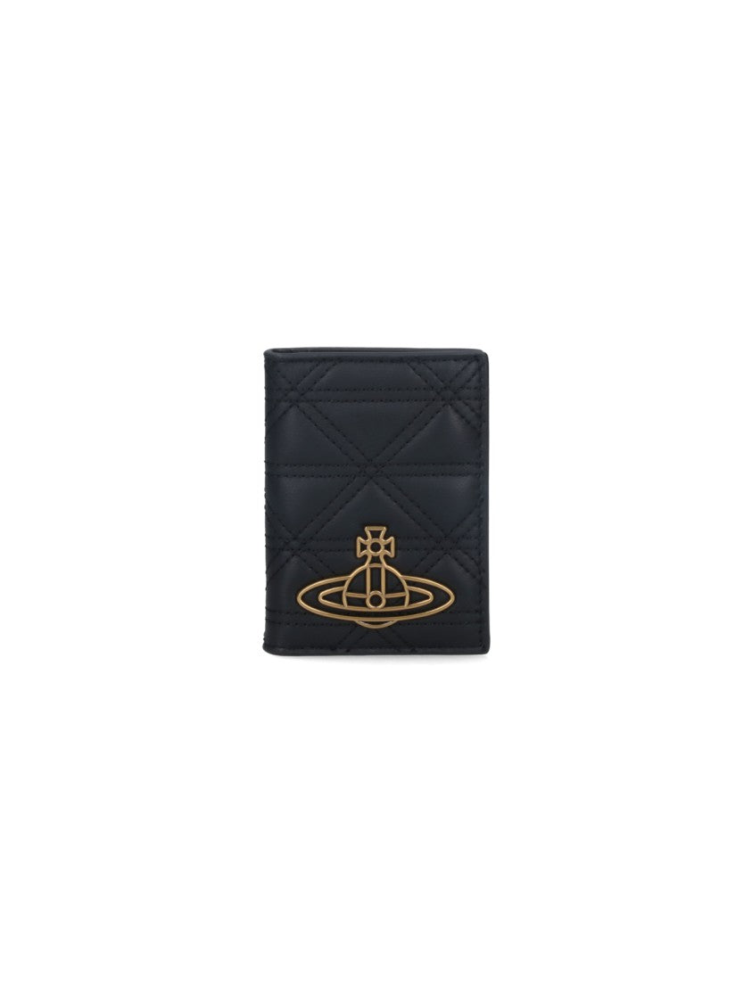 Vivienne Westwood Bi-Fold "Orb" Passport Holder – Black