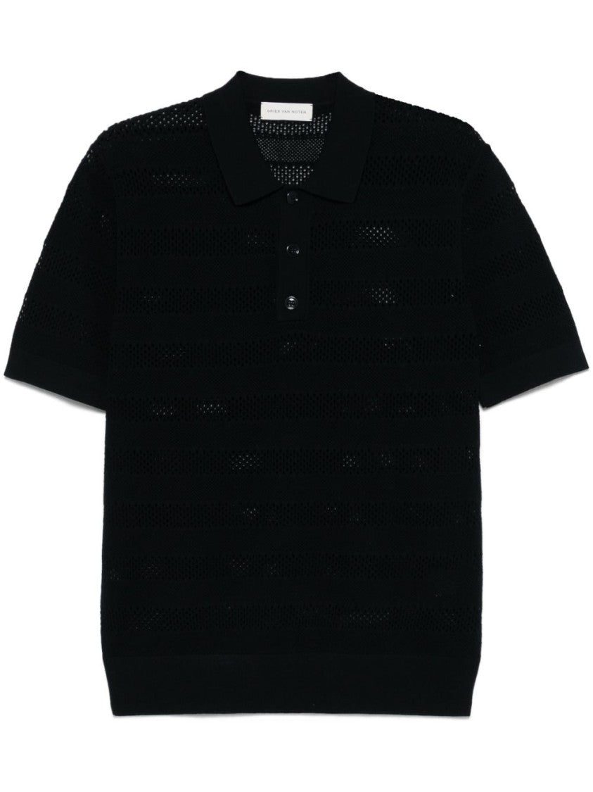 Dries Van Noten Navy Blue Short Sleeve Polo Shirt
