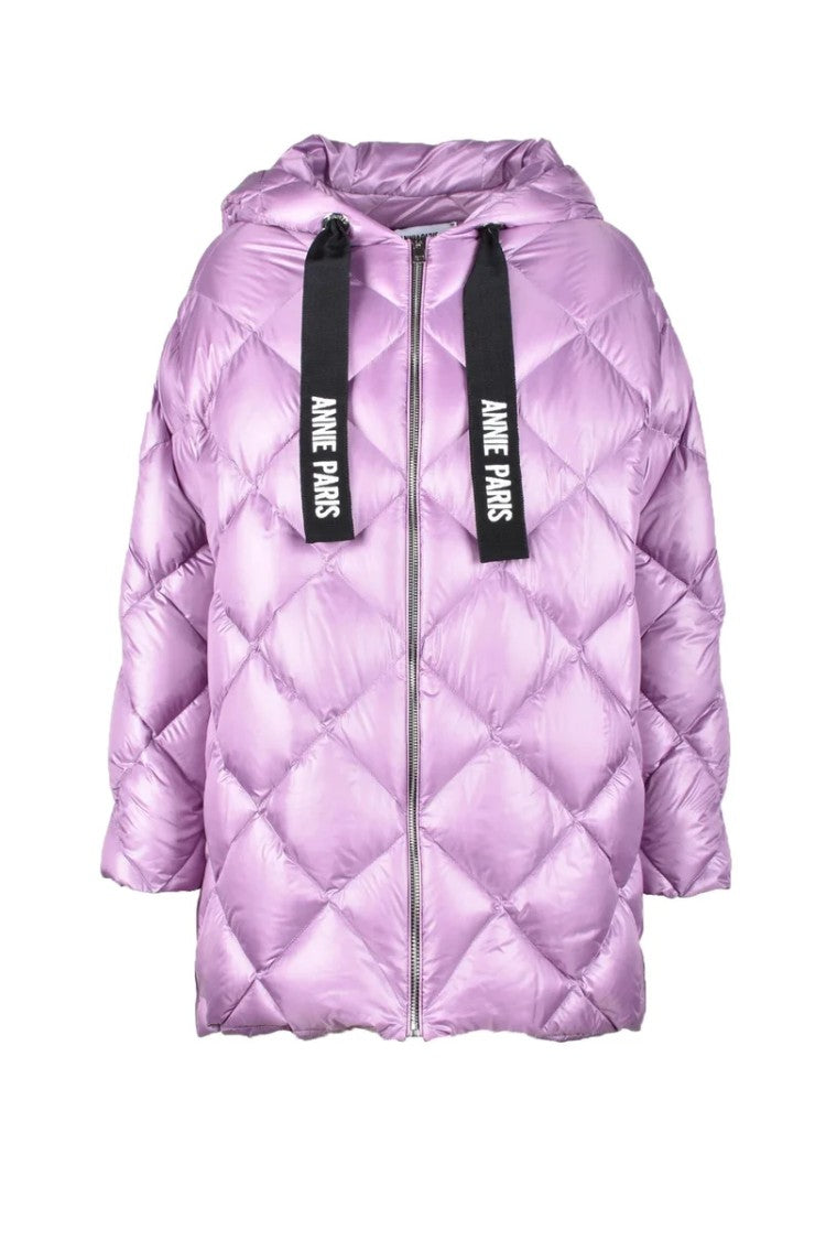 Annie Paris Boxy Quilted Down Jacket With Hood
