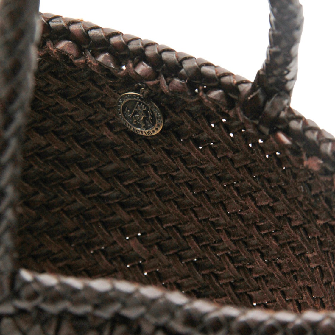 Dragon Diffusion Artisanal Dark Brown Woven Leather Tote