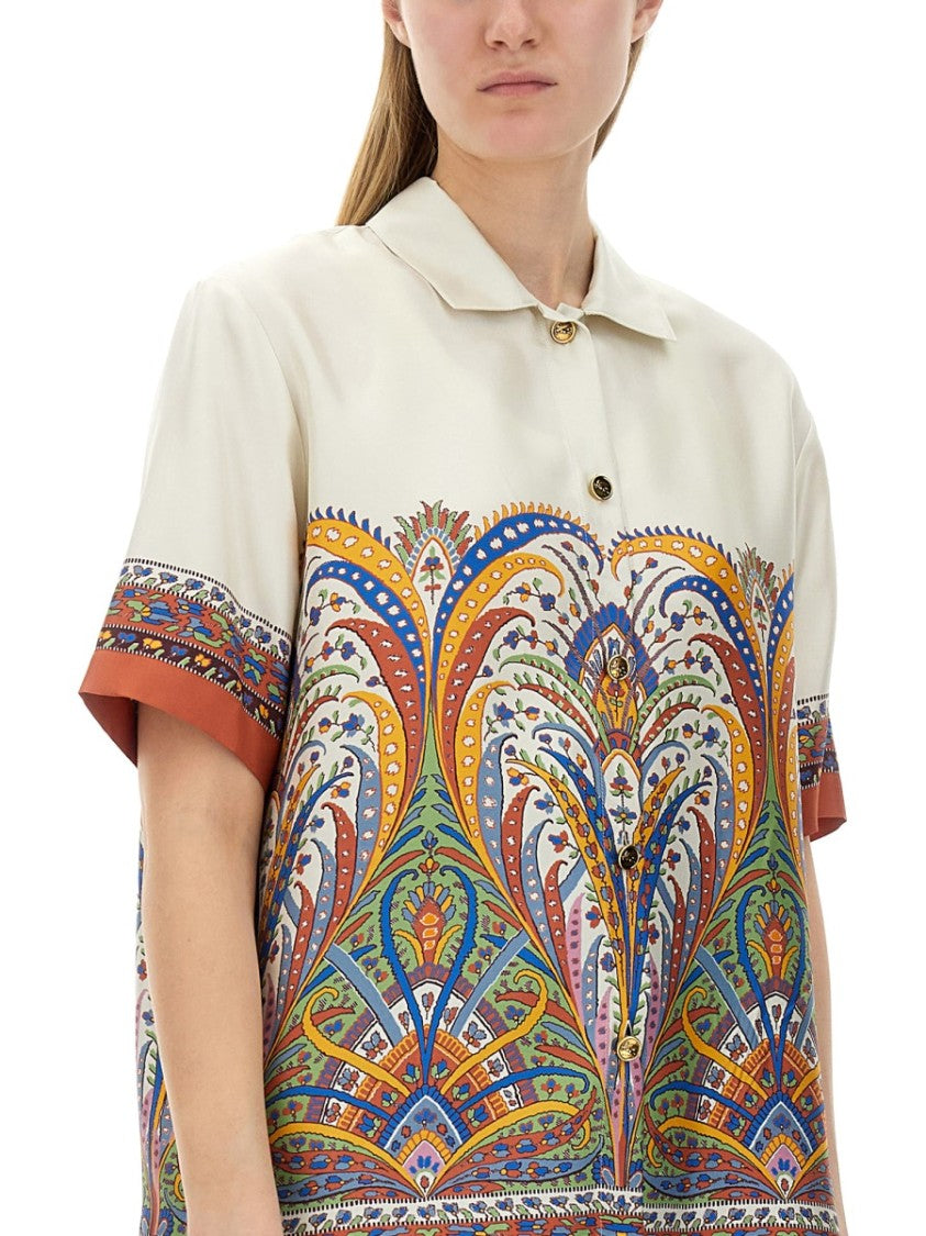 Etro Vibrant Printed Silk Shirt