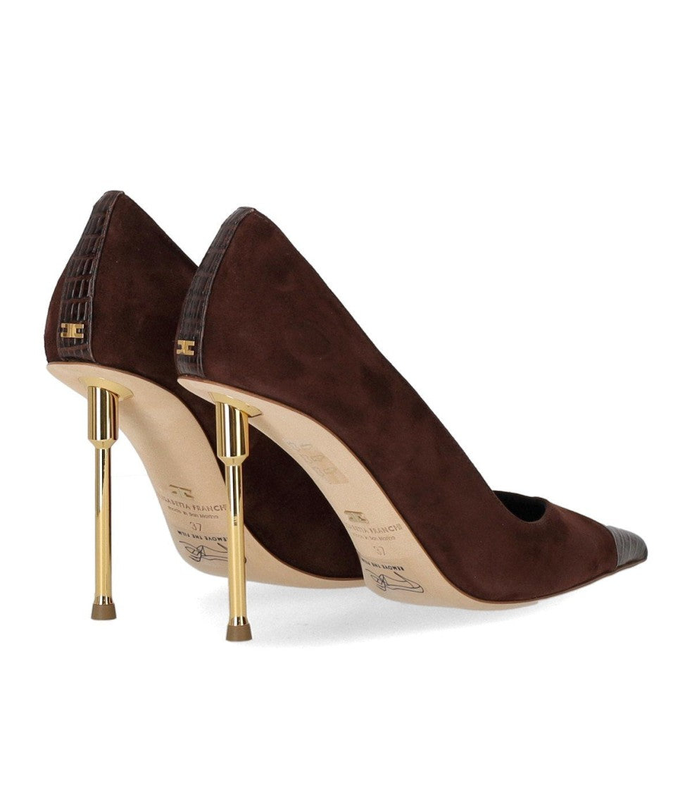 Elisabetta Franchi Brown Suede Pump