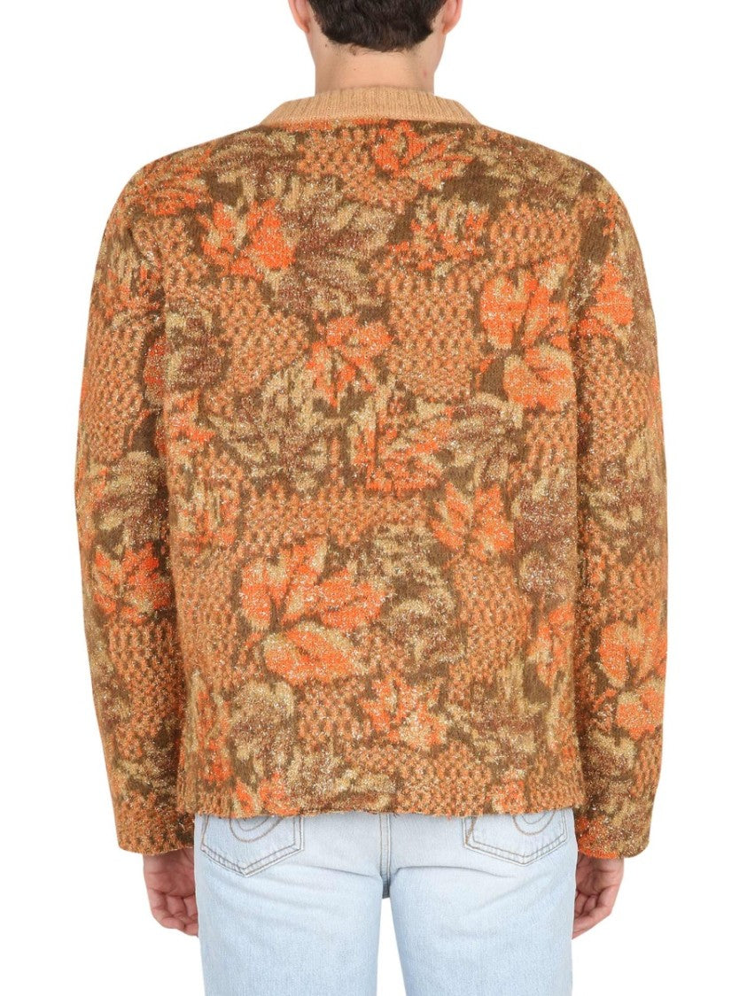 Erl Textured Jacquard Knit Sweater