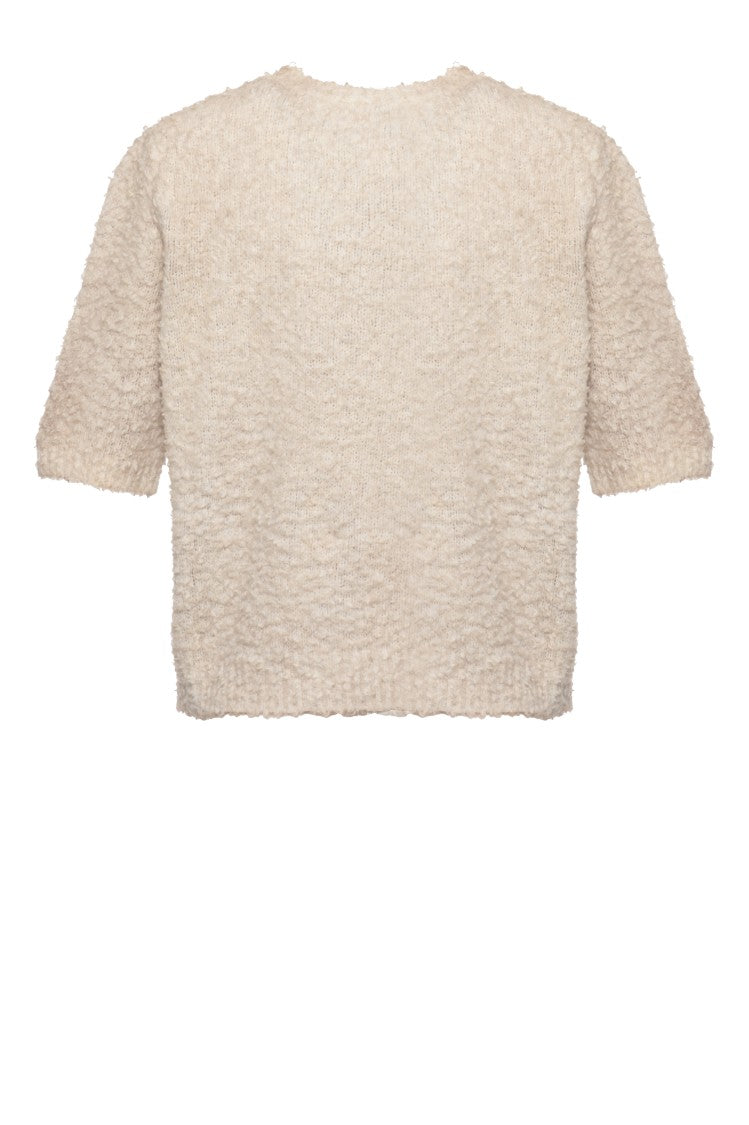 Avant Toi Textured Cropped Cotton Sweater With Fluffy Knit Finish