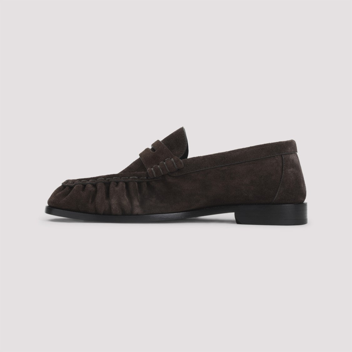 Saint Laurent Suede Loafers With Decorative Strap And Logo Detail