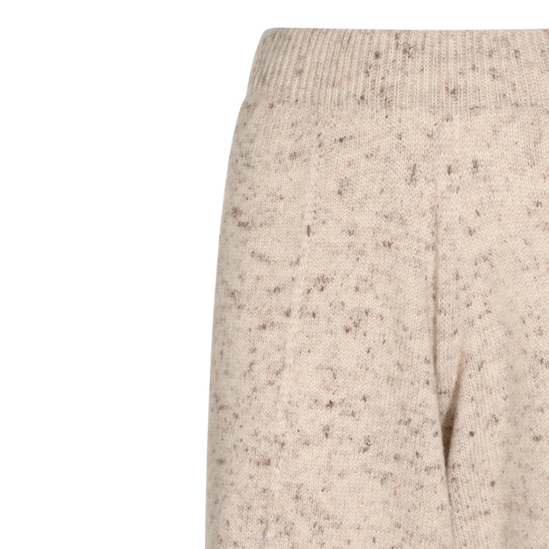Fabiana Filippi Beige Speckled Wool Pants With Elasticated Waistband