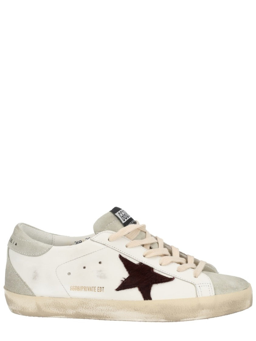 Golden Goose Neutrals Superstar Distressed Low-Top Sneakers