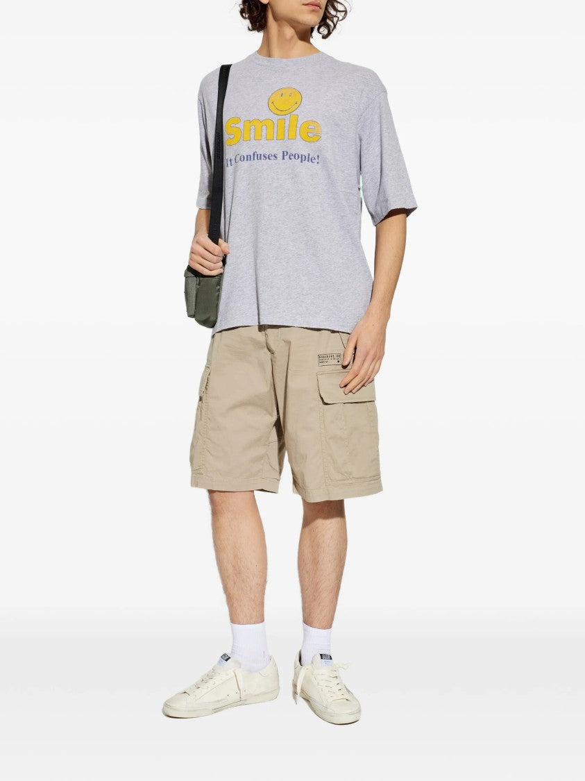 Dsquared2 Grey Relaxed Fit Smiley Graphic T-Shirt