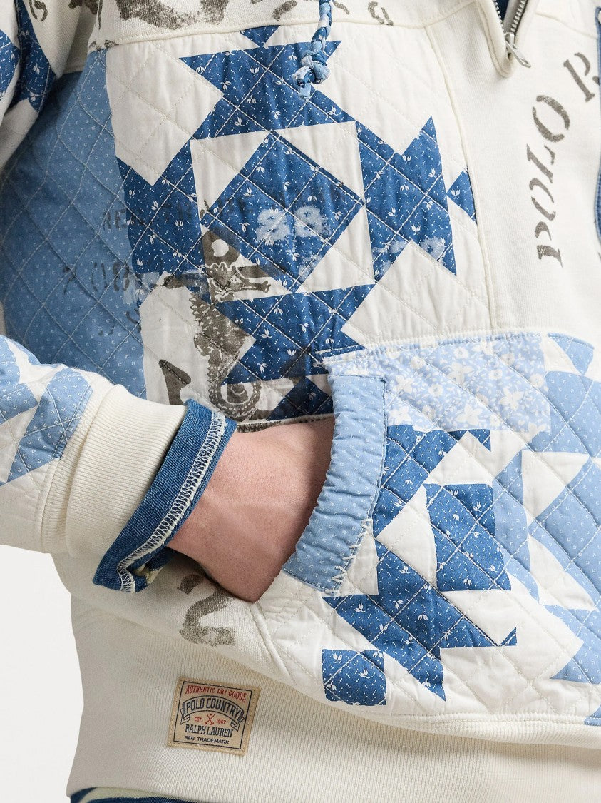 Polo Ralph Lauren Patchwork Long-Sleeve Sweatshirt With Cozy Hood