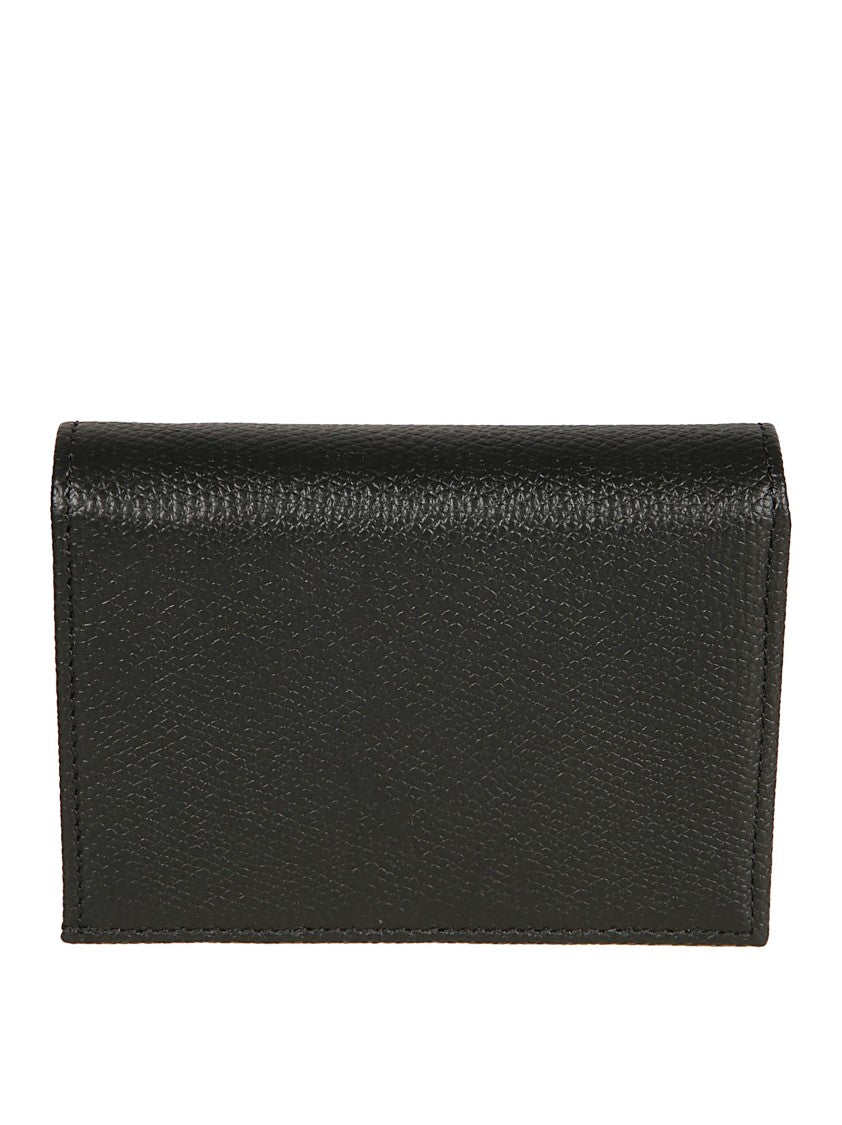 Valentino Garavani Compact Pebble Calf Leather Wallet With Vlogo Detail