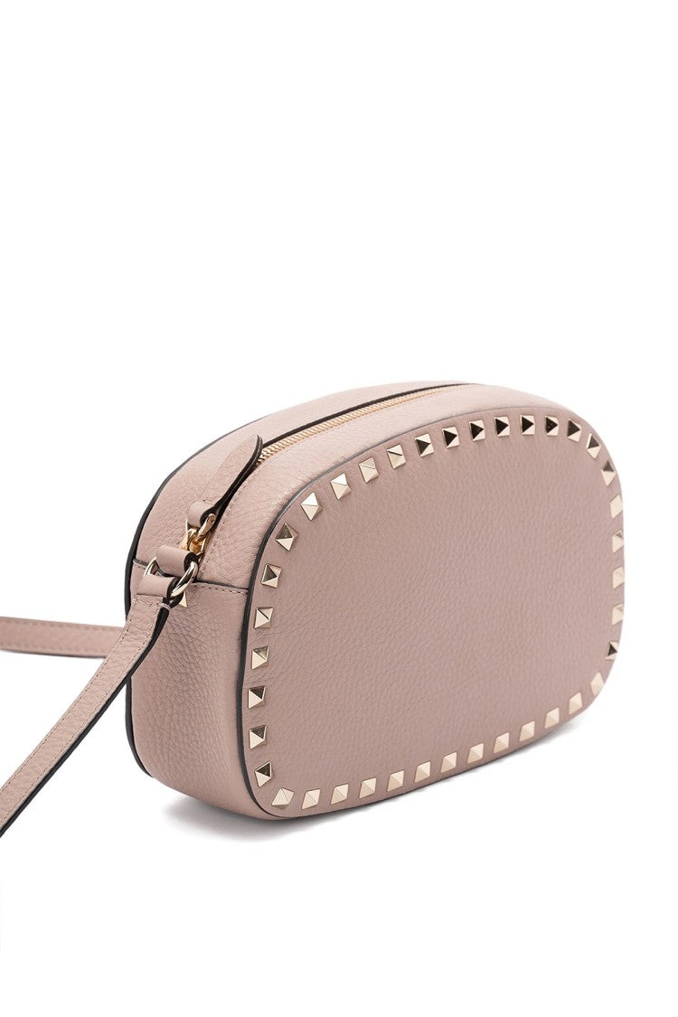 Valentino Garavani Pink Rockstud Trim Adjustable Strap Leather Shoulder Bag