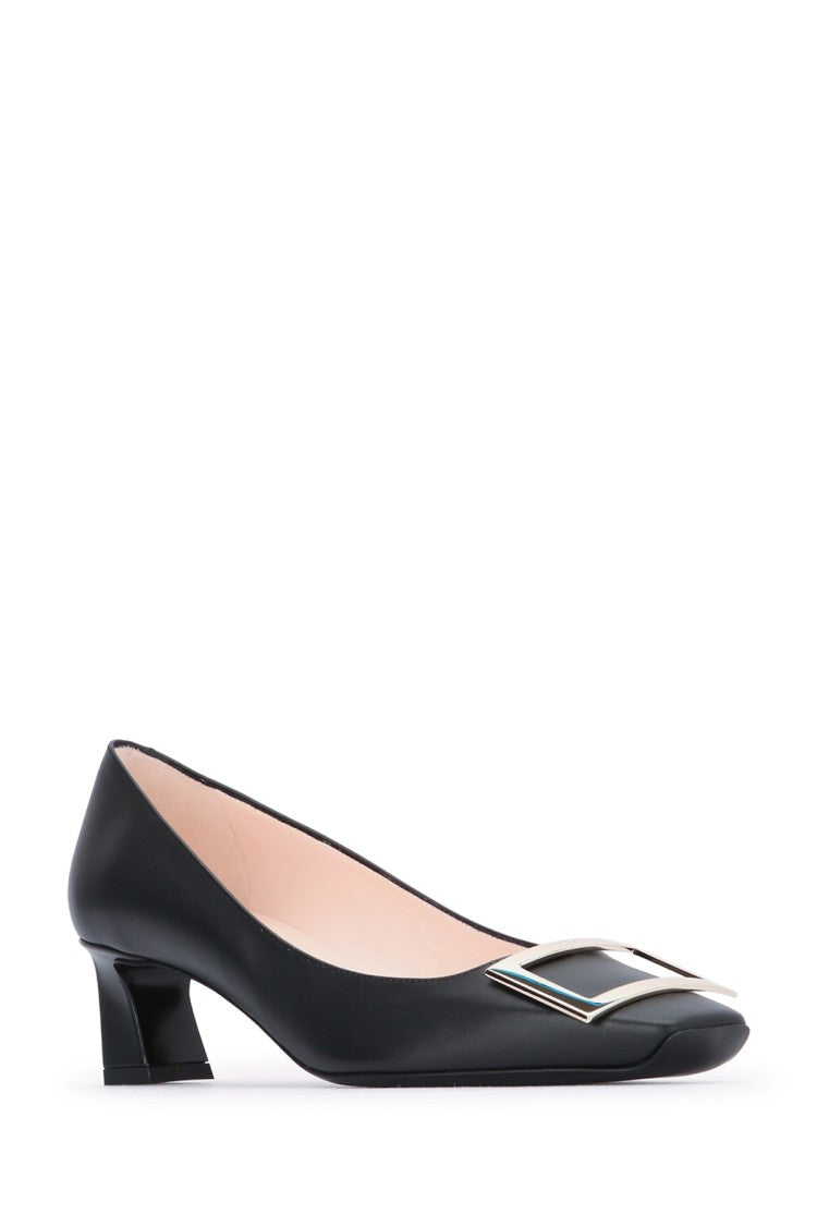 Roger Vivier Pointed Toe Leather Pumps With Decorative Buckle