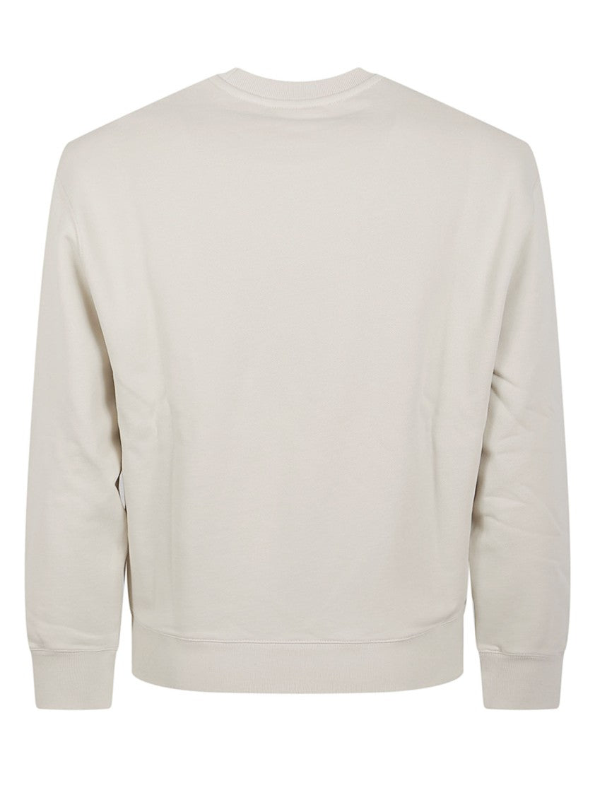 Maison Kitsuné Minimalist Crew Neck Cotton Sweater With Embroidered Logo