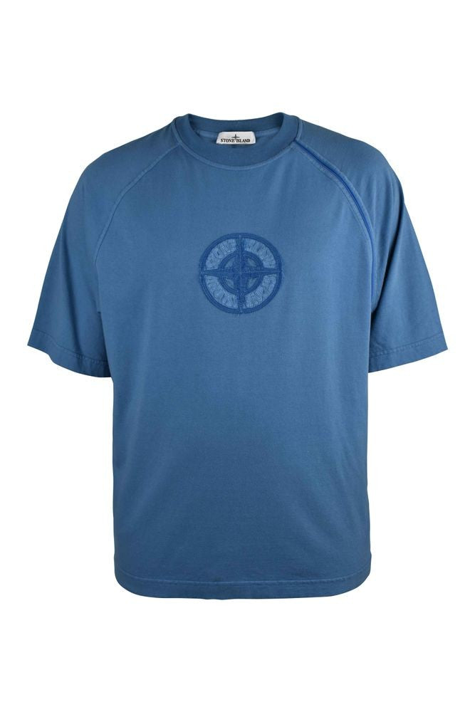Stone Island Blue Cotton T-Shirt