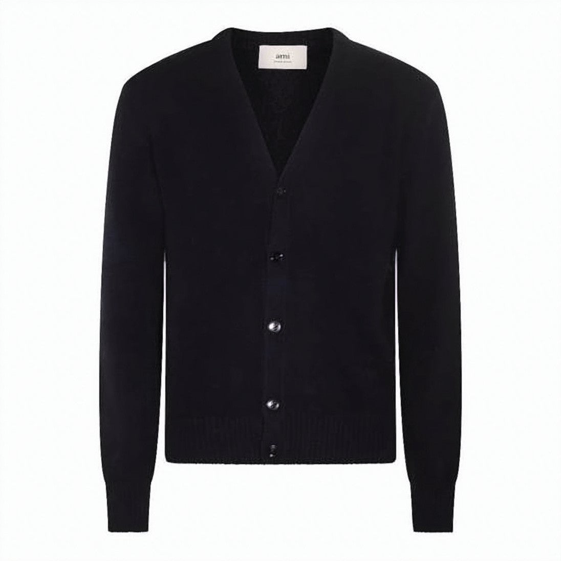 Ami Paris Classic V-Neck Cashmere Blend Cardigan