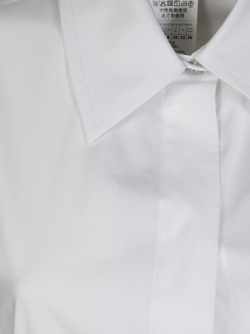 Sportmax Fitted White Popeline Dress