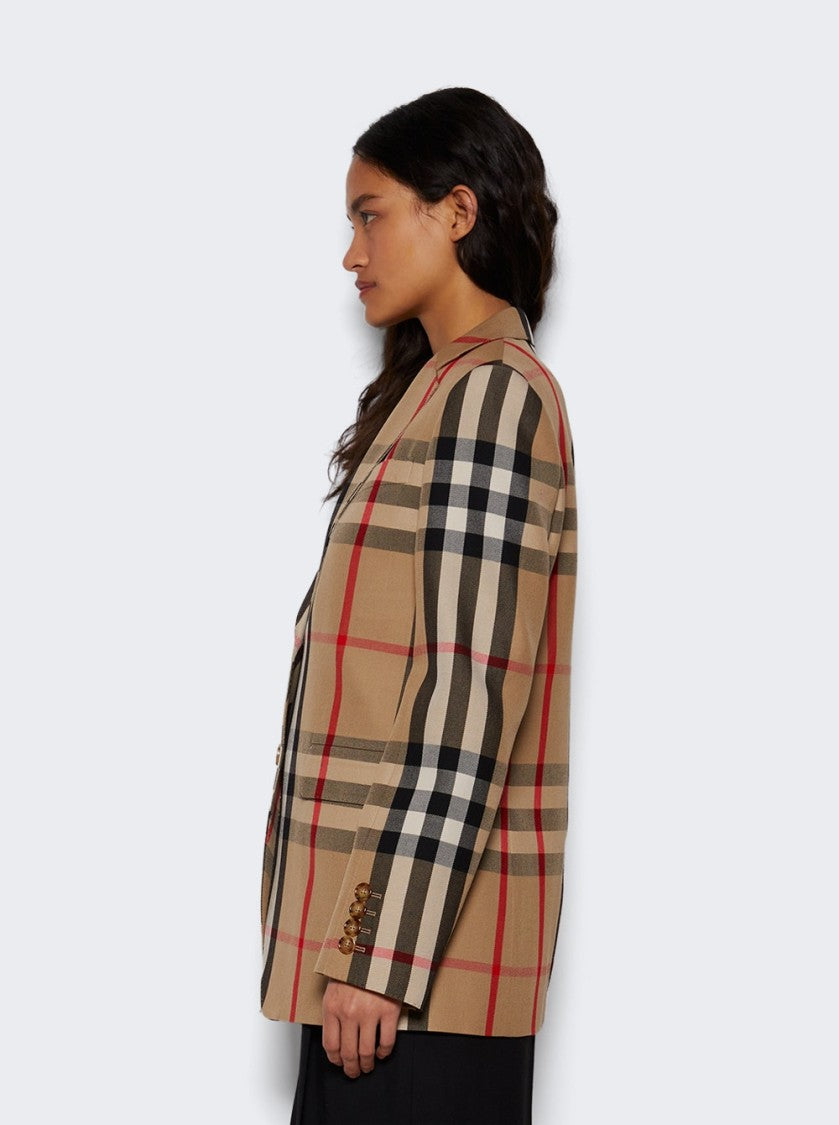 Burberry Check Wool Tailored Jacket