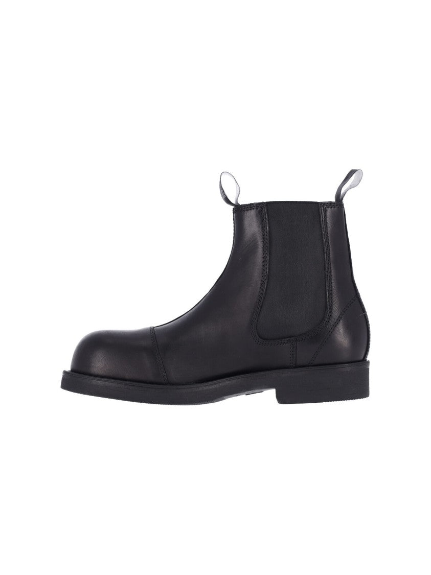 Mm6 By Maison Margiela Black Chelsea Biker Leather Boots