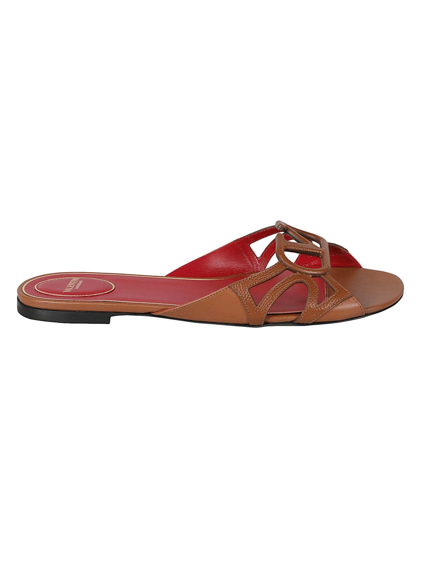 Valentino Garavani Cut-Out Open-Toe Leather Sandals