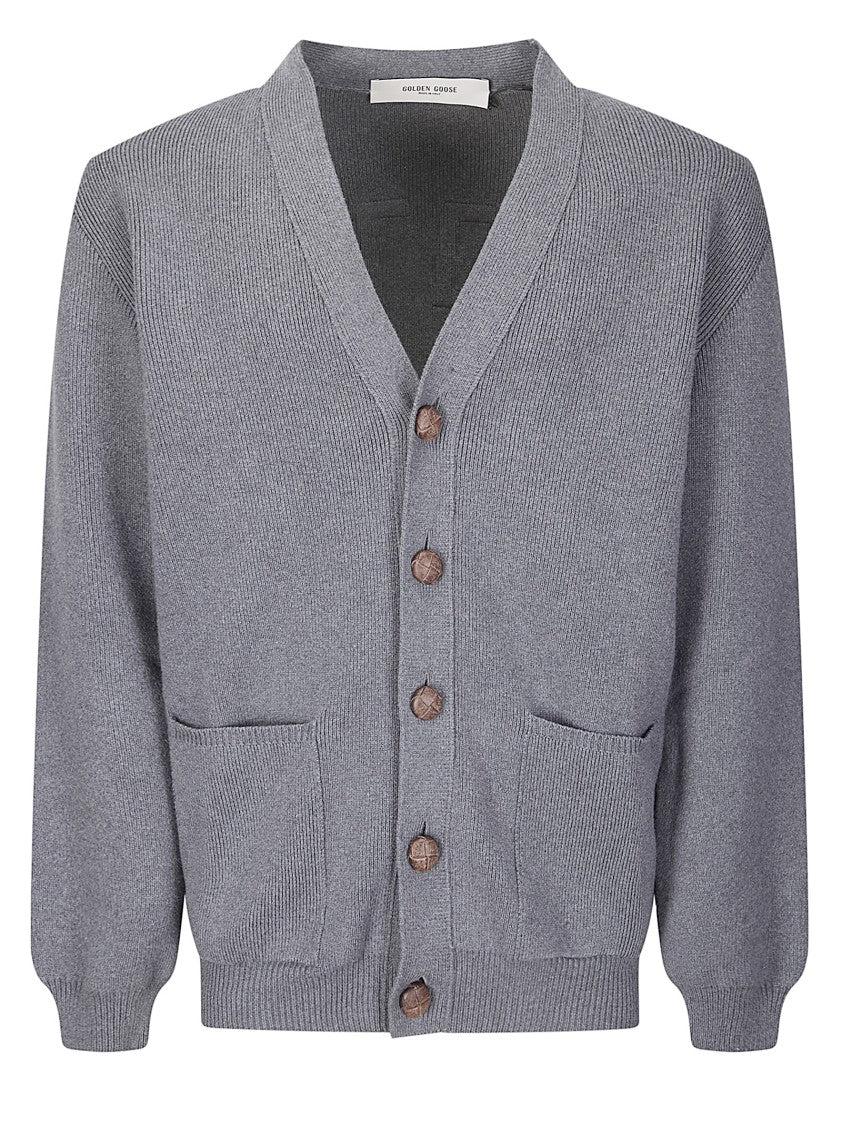 Golden Goose Golden M's Knit Cardigan Cotton With Logo
