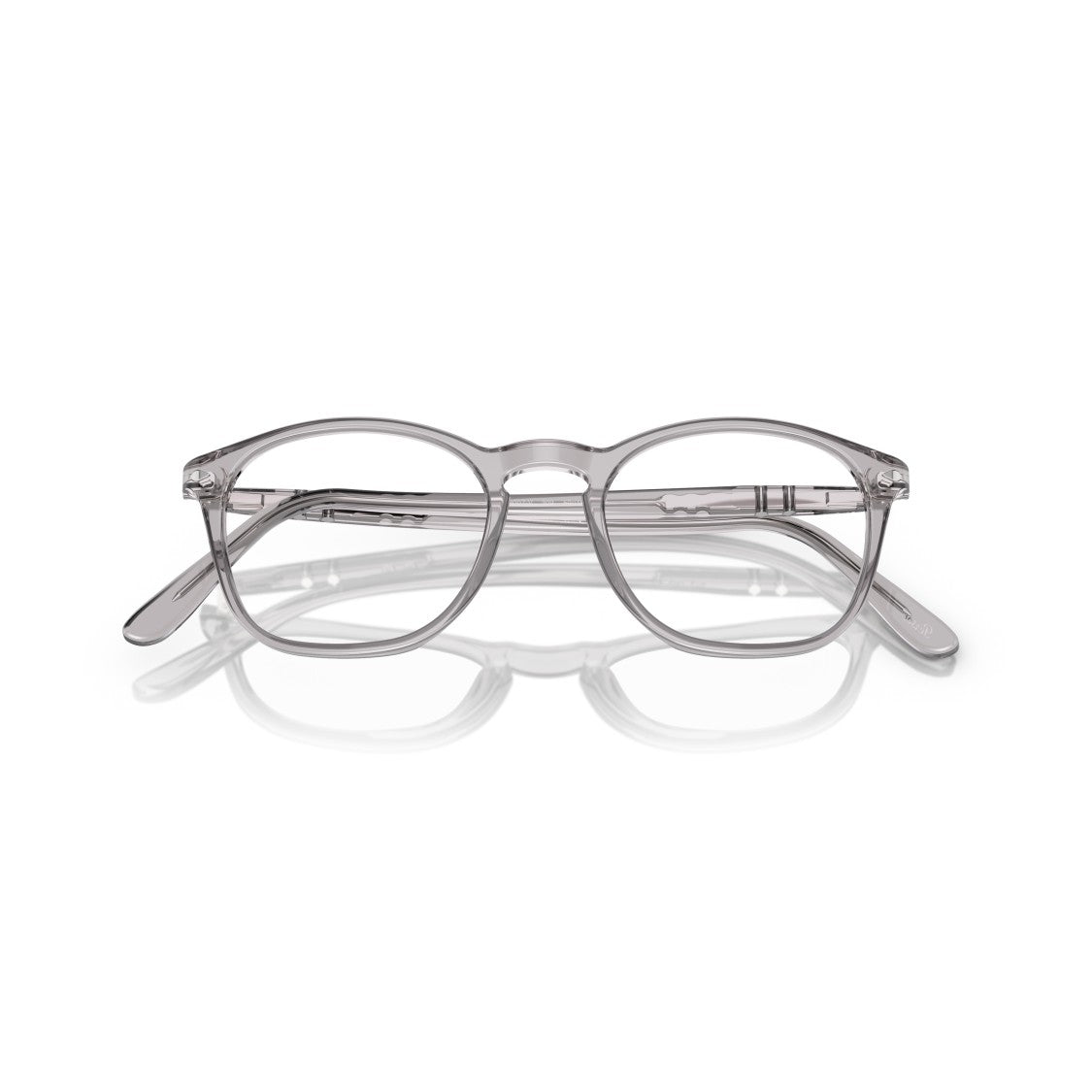 Persol 0Po3007v Translucent Grey Acetate Eyeglasses With Keyhole Bridge