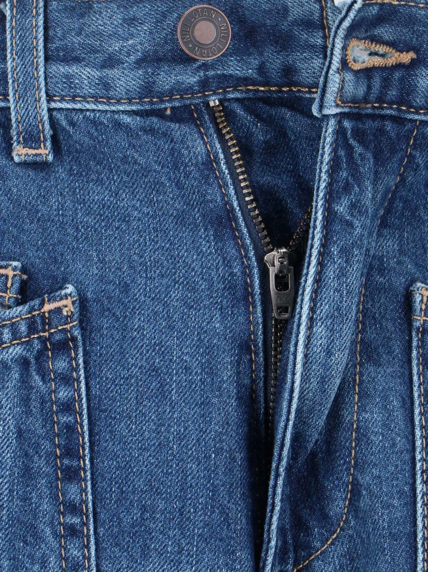 Nili Lotan Straight-Leg Denim Jeans With Mid-Rise Waist