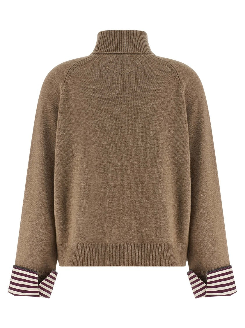 Brunello Cucinelli Shiny Shirt Details' Sweater