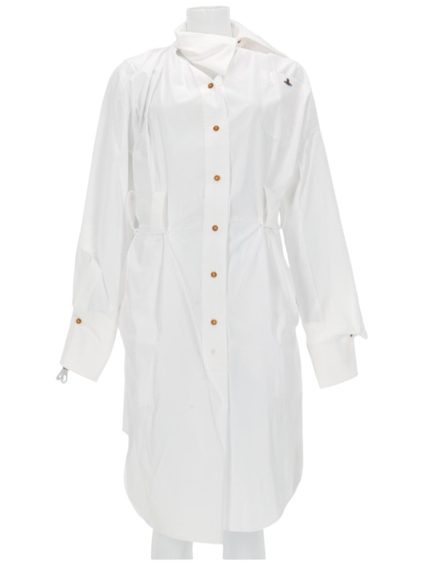 Vivienne Westwood White Drunken Asymmetrical Shirt Dress
