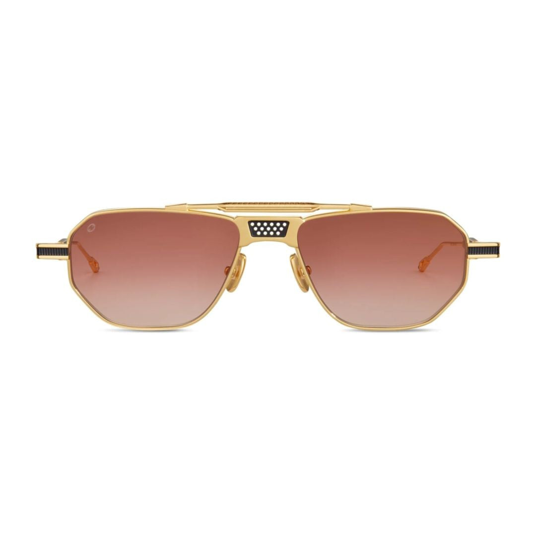 T Henri Longtail Casino Royale Geometric Frame Sunglasses With Metallic Gold Finish