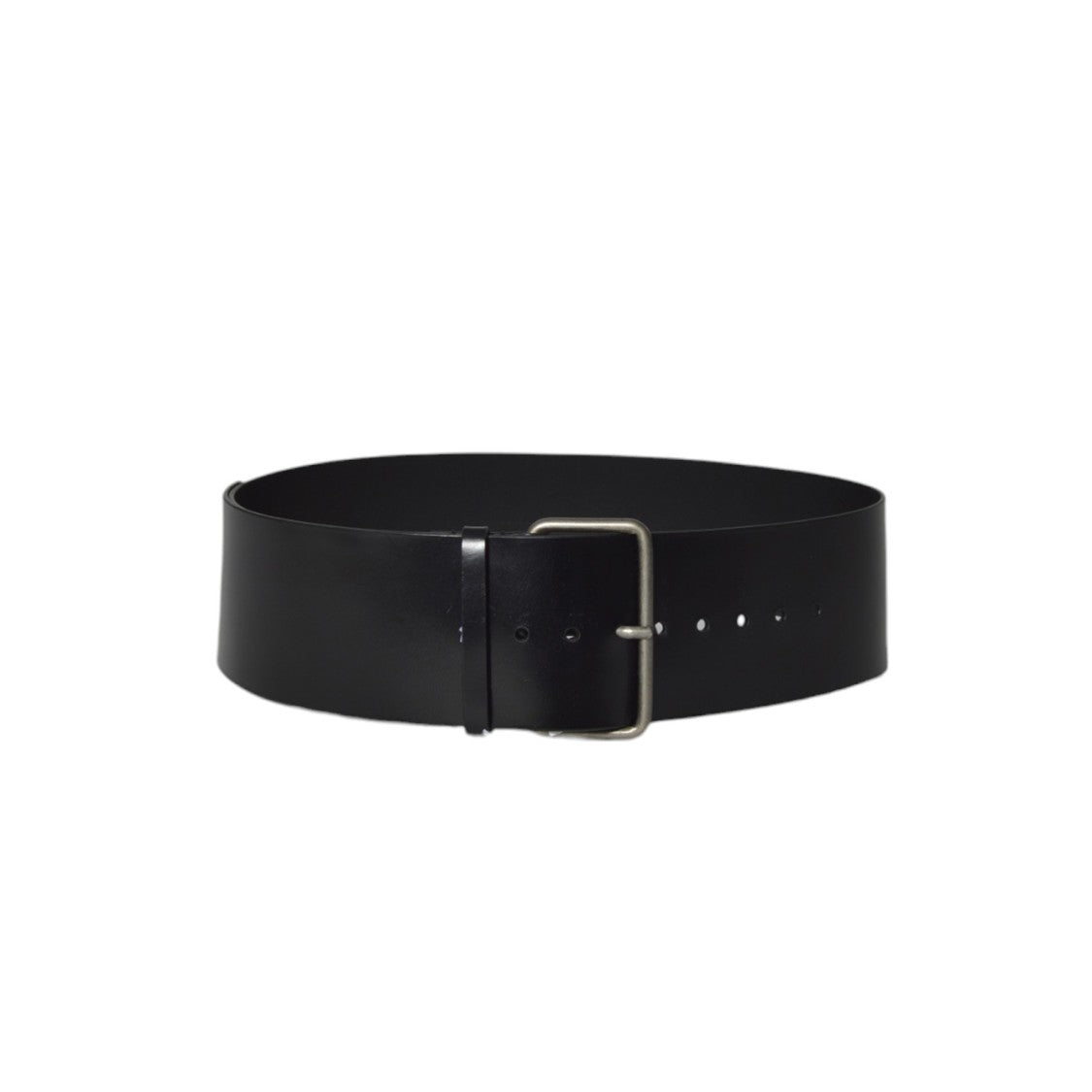 Ann Demeulemeester High-Waisted Brushed Leather Belt With Vintage-Effect Buckle