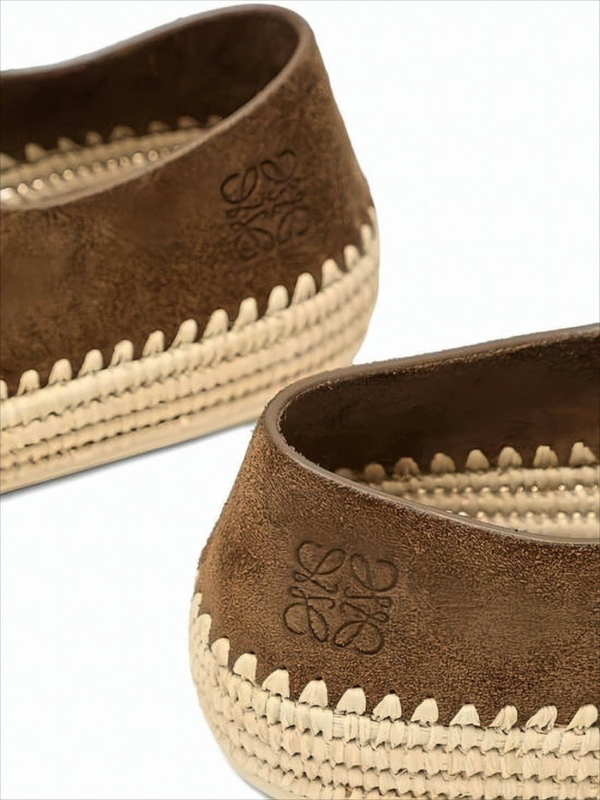 Loewe Brown Suede Sneakers With Raffia Sole