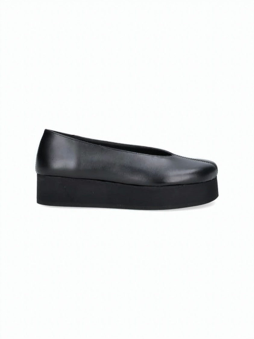 Comme Des Garçons Calfskin Leather Flats With Distinctive Ribbon Detail