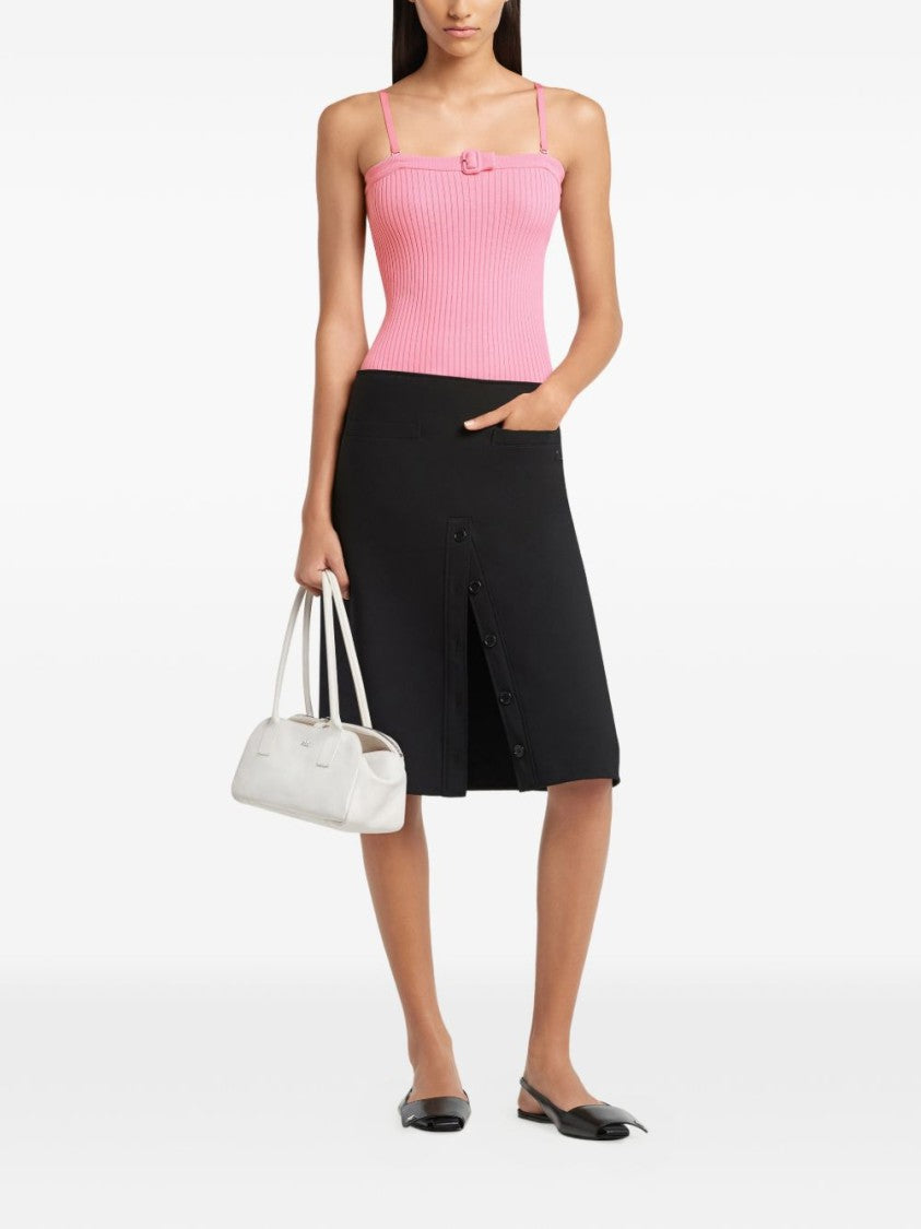 Courrèges Fitted Ribbed Knit Top With Adjustable Straps