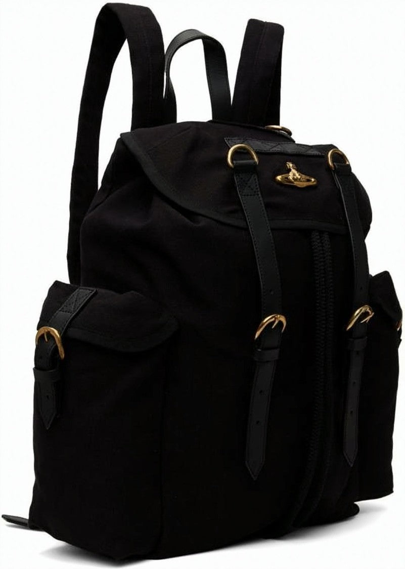 Vivienne Westwood Durable Canvas Backpack With Gold-Tone Hardware