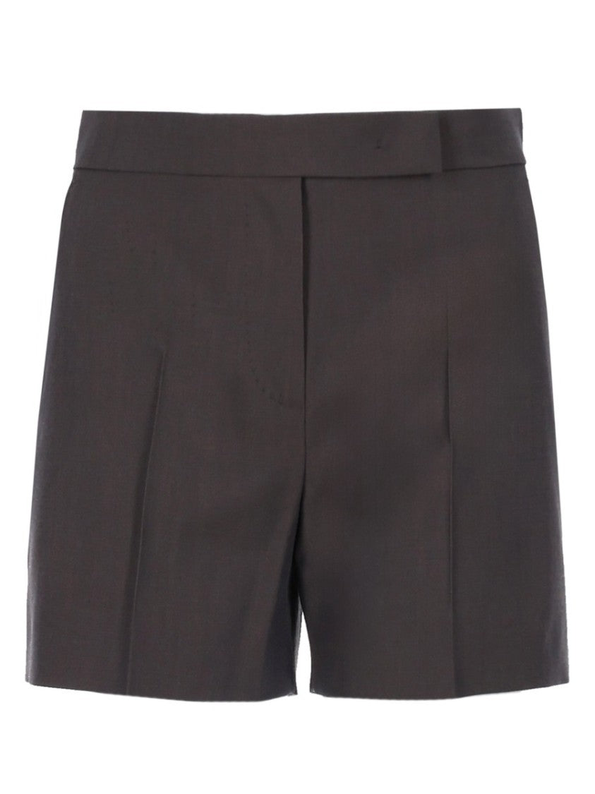 Max Mara Adunco Tailored Pleated Virgin Wool Shorts