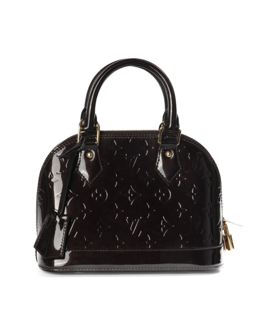 Louis Vuitton Compact Alma Bb Handbag In Amaranth Patent Leather
