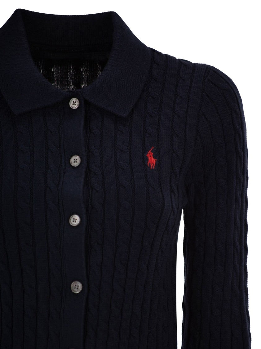 Polo Ralph Lauren Cotton Cable Knit Cardigan With Collar