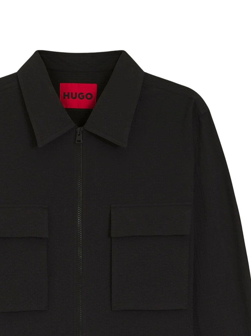 Hugo Boss Stretch Cotton Shirt With Classic Collar